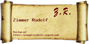Zimmer Rudolf névjegykártya